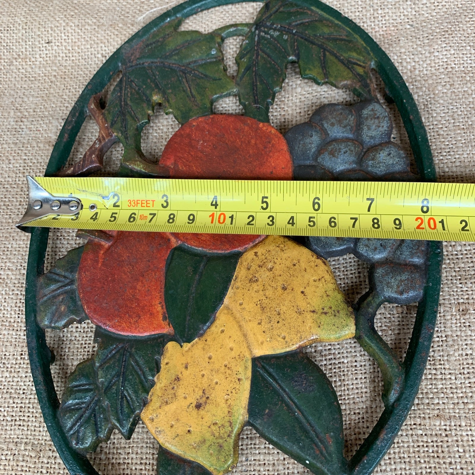 Painted Cast Iron Fruit Trivet Pot Rest - Farmhouse Kitchen