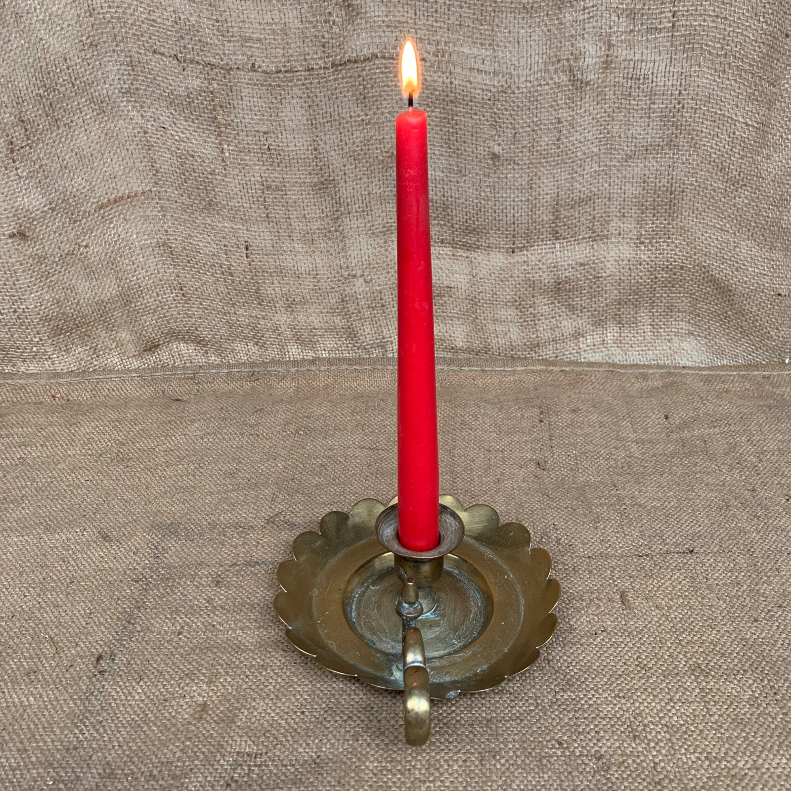 Vintage Brass Candle Stick Holder - Rustic Home - Christmas