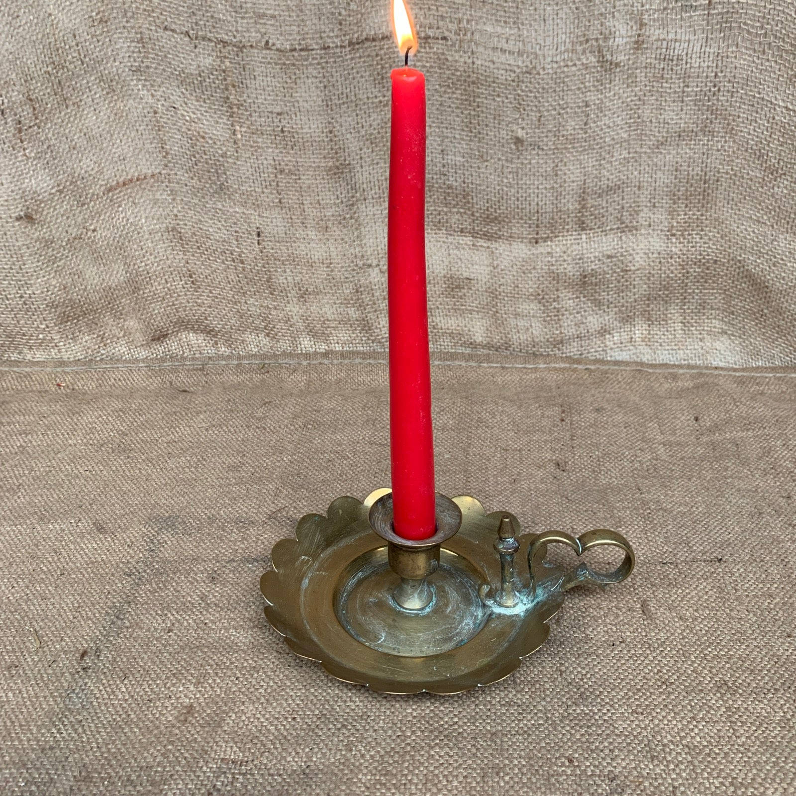 Vintage Brass Candle Stick Holder - Rustic Home - Christmas