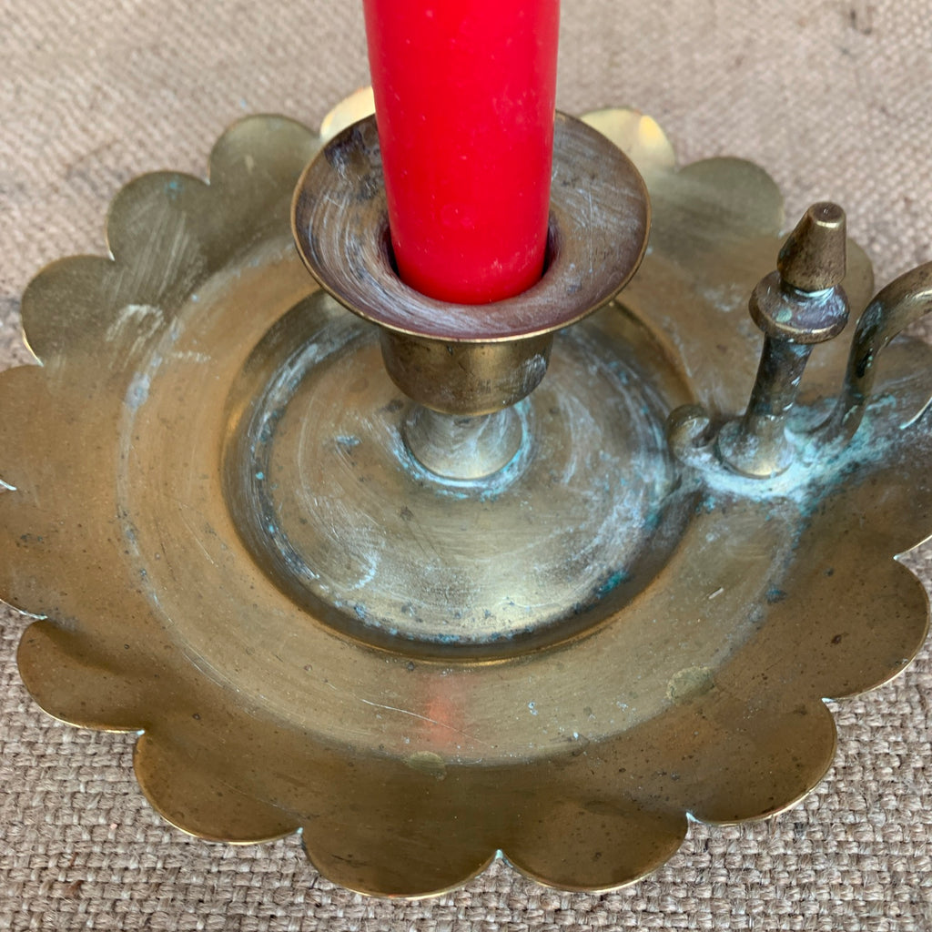 Vintage Brass Candle Stick Holder - Rustic Home - Christmas