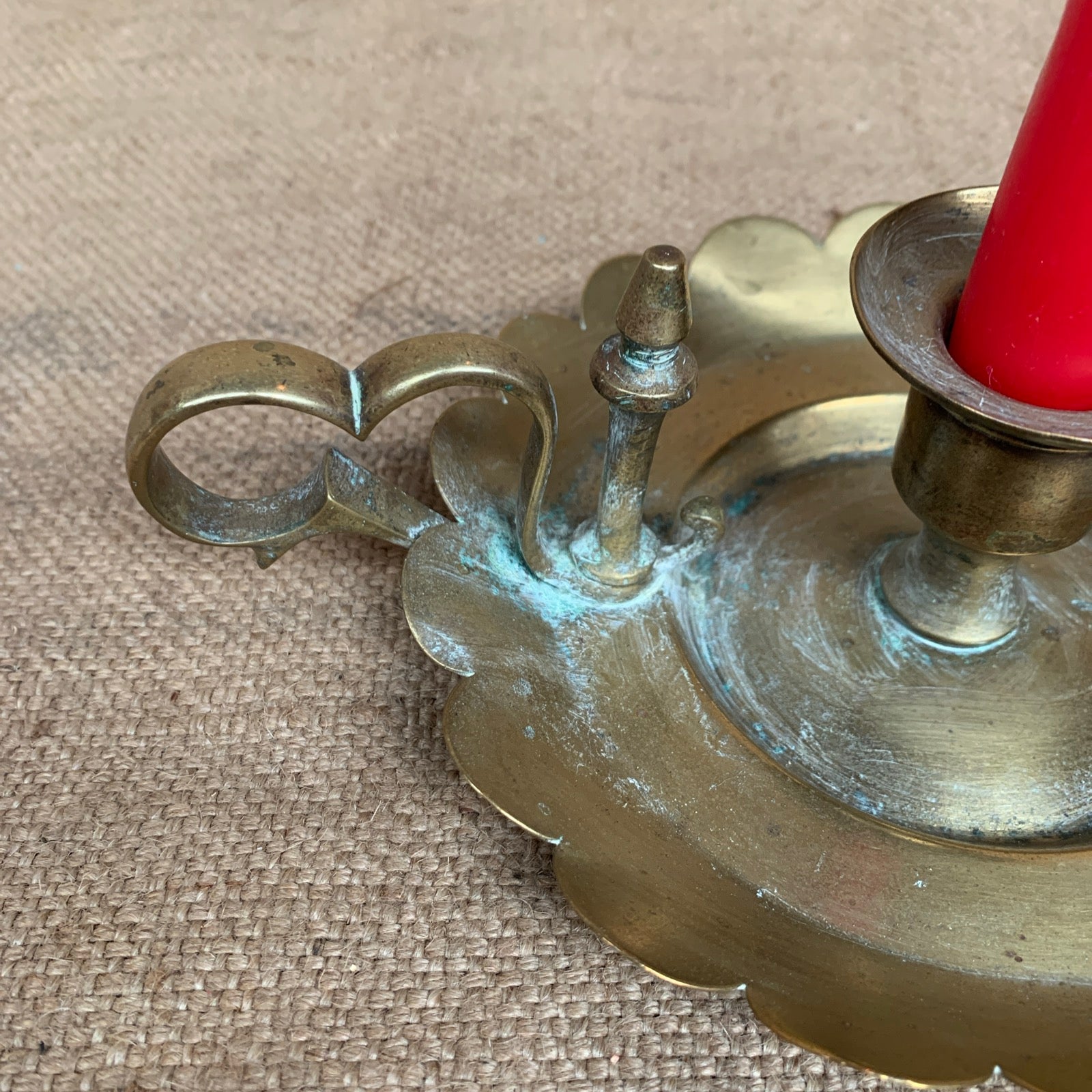 Vintage Brass Candle Stick Holder - Rustic Home - Christmas