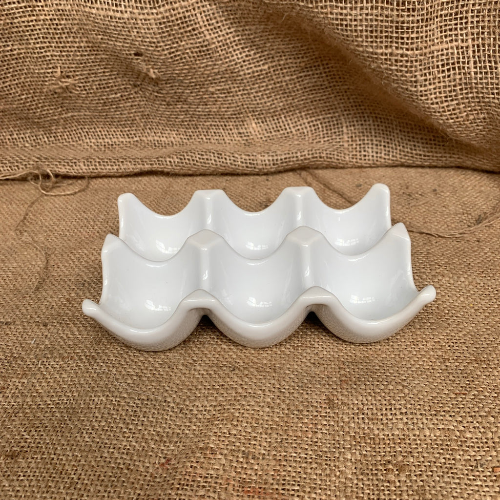 Vintage White Ceramic Egg Holder / Storage