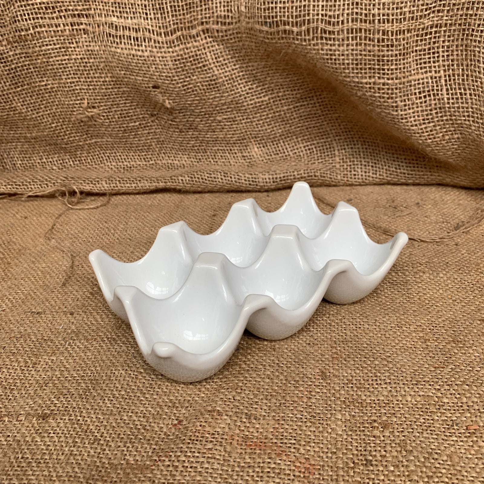 Vintage White Ceramic Egg Holder / Storage