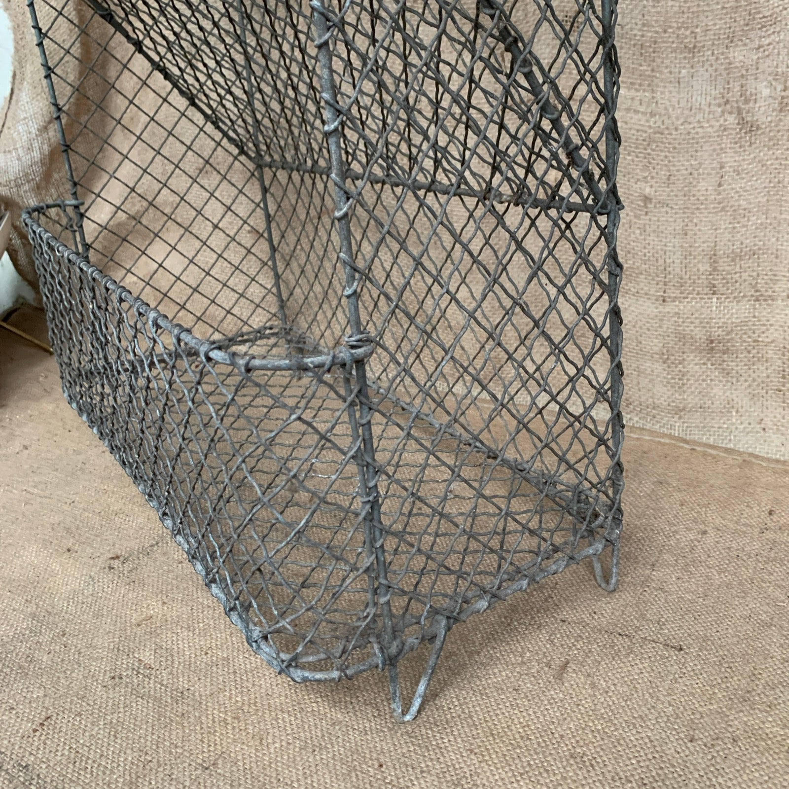 Wire Vegetable Rack - Antique - 3 Tier - Rustic Kitchen - Galvanised - Farmhouse