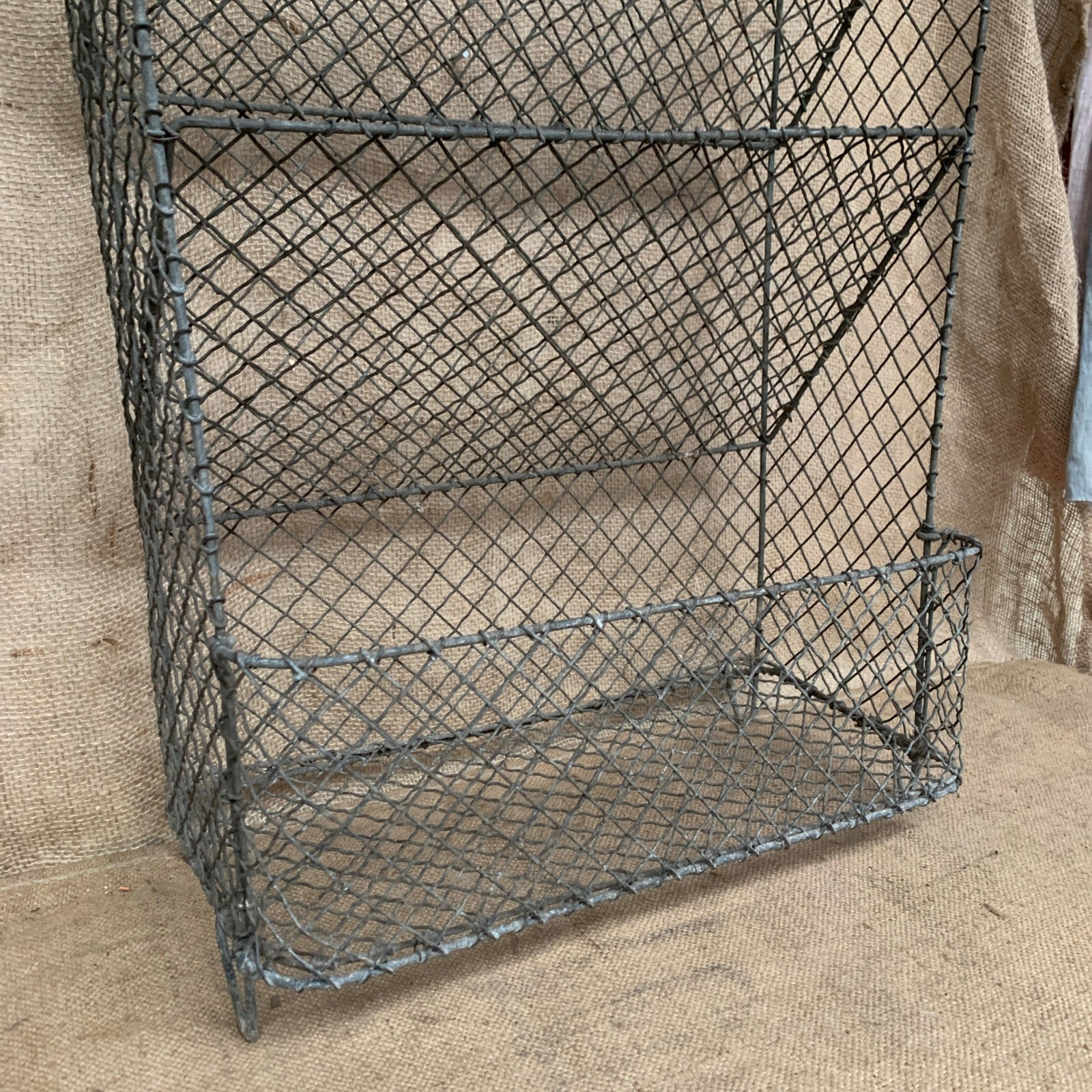 Wire Vegetable Rack - Antique - 3 Tier - Rustic Kitchen - Galvanised - Farmhouse