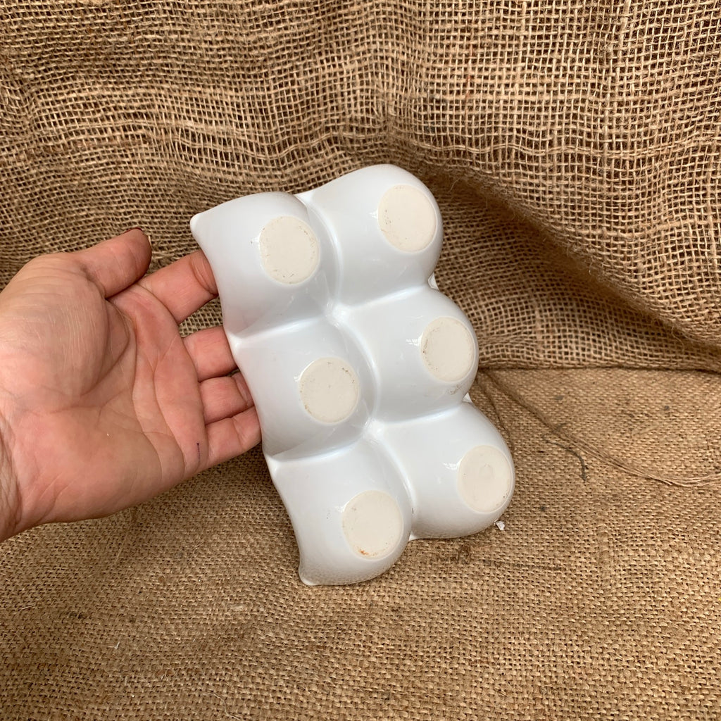 Vintage White Ceramic Egg Holder / Storage