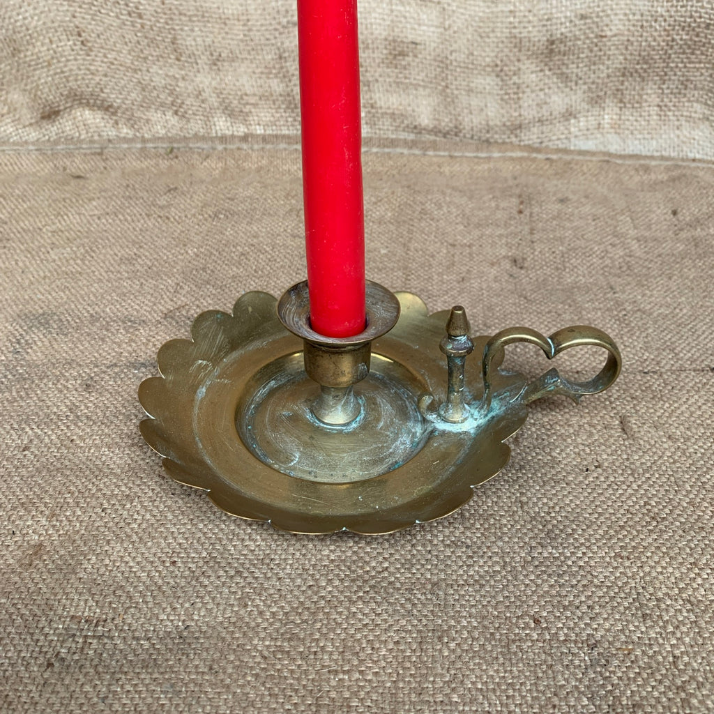 Vintage Brass Candle Stick Holder - Rustic Home - Christmas