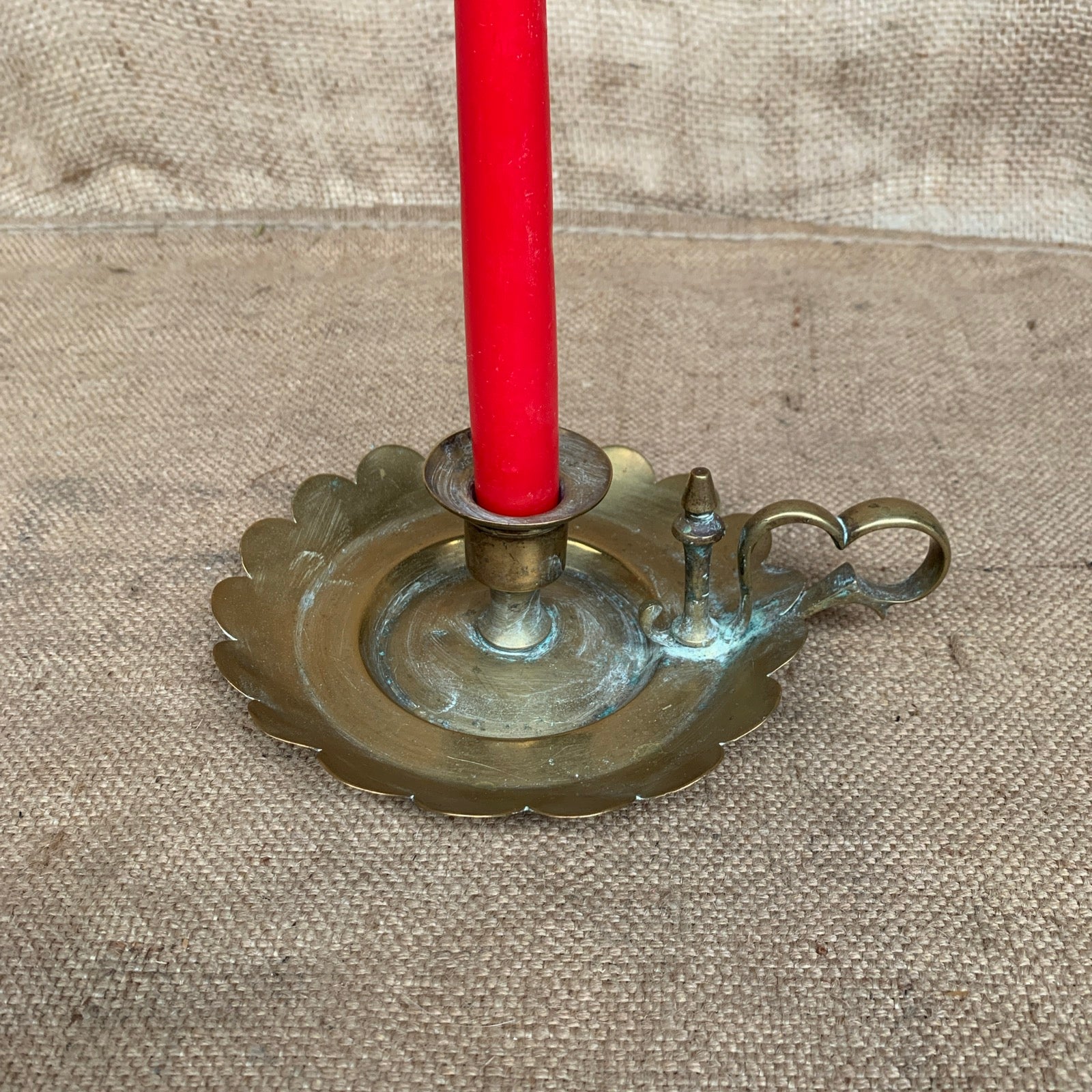 Vintage Brass Candle Stick Holder - Rustic Home - Christmas