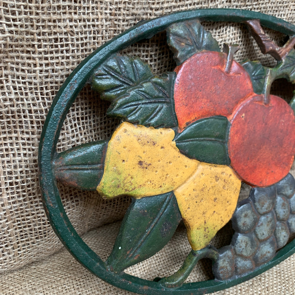 Painted Cast Iron Fruit Trivet Pot Rest - Farmhouse Kitchen