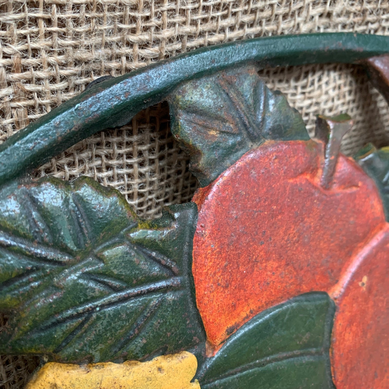 Painted Cast Iron Fruit Trivet Pot Rest - Farmhouse Kitchen