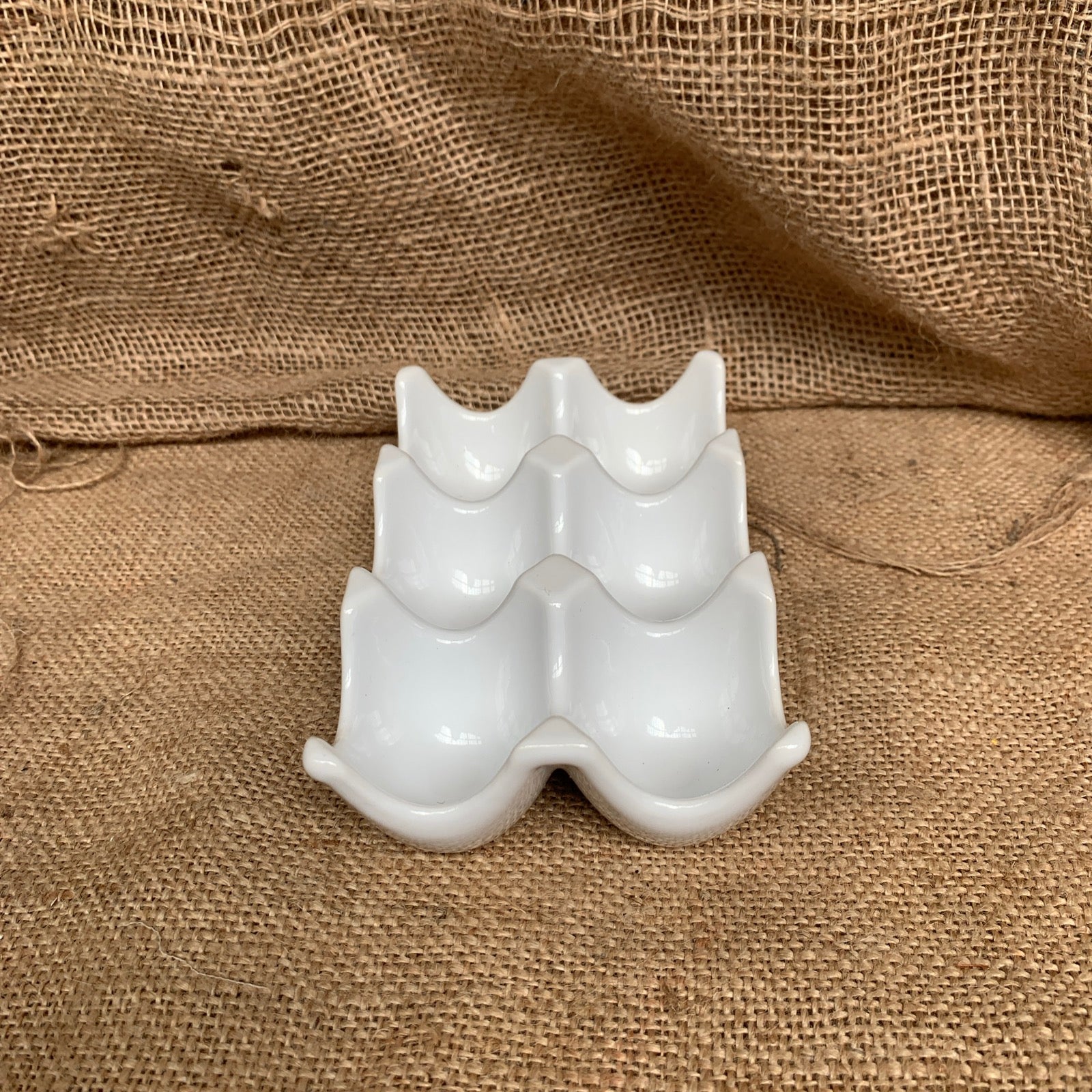 Vintage White Ceramic Egg Holder / Storage