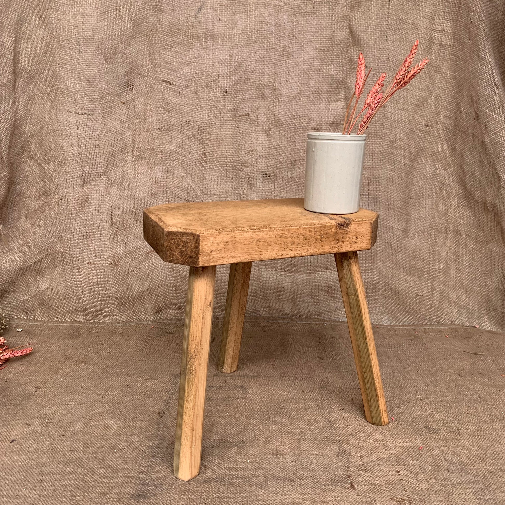 Waxed Pine Milking Stool