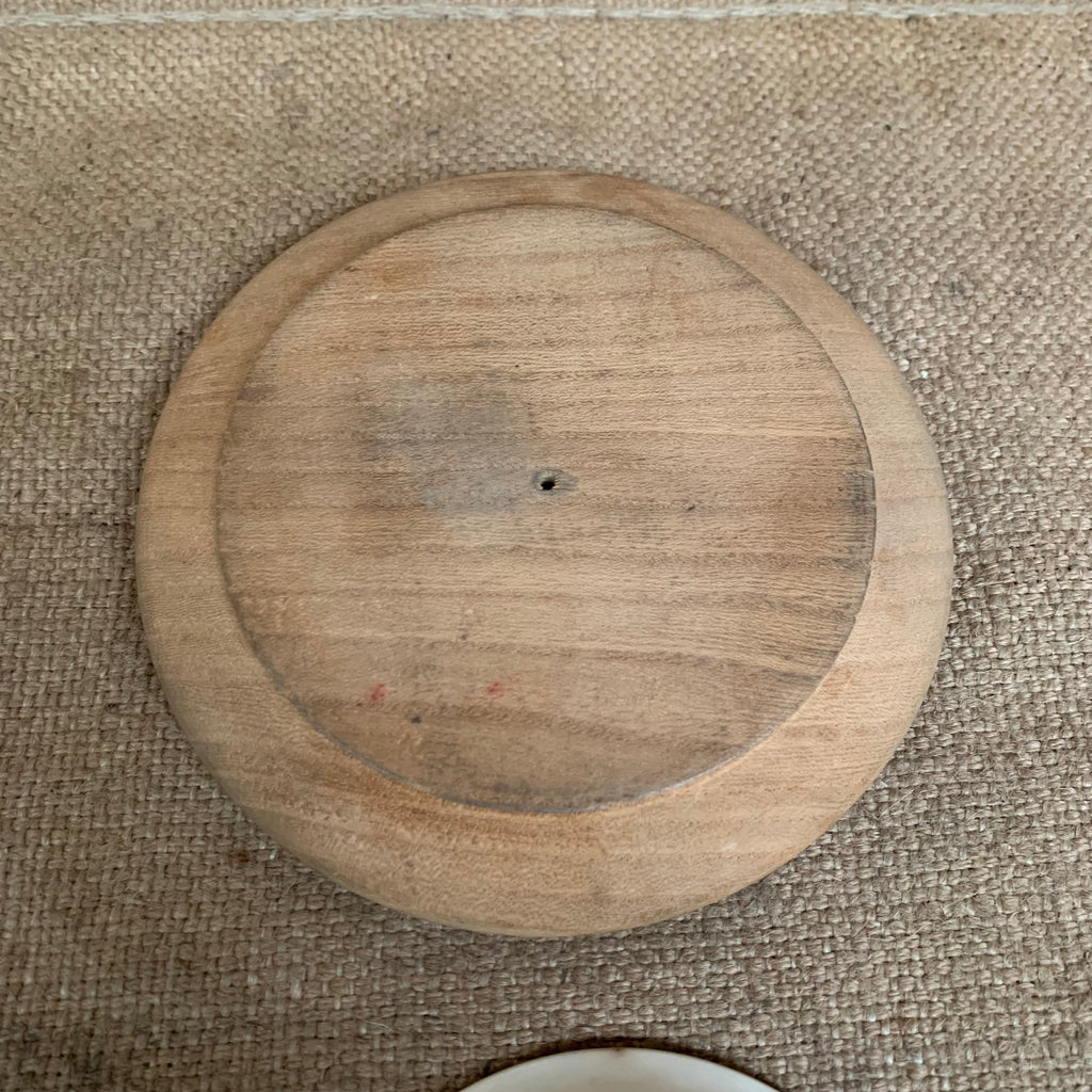 Vintage Carved Wooden Butter Dish - Ventnor - Willow Pattern - Isle Of White