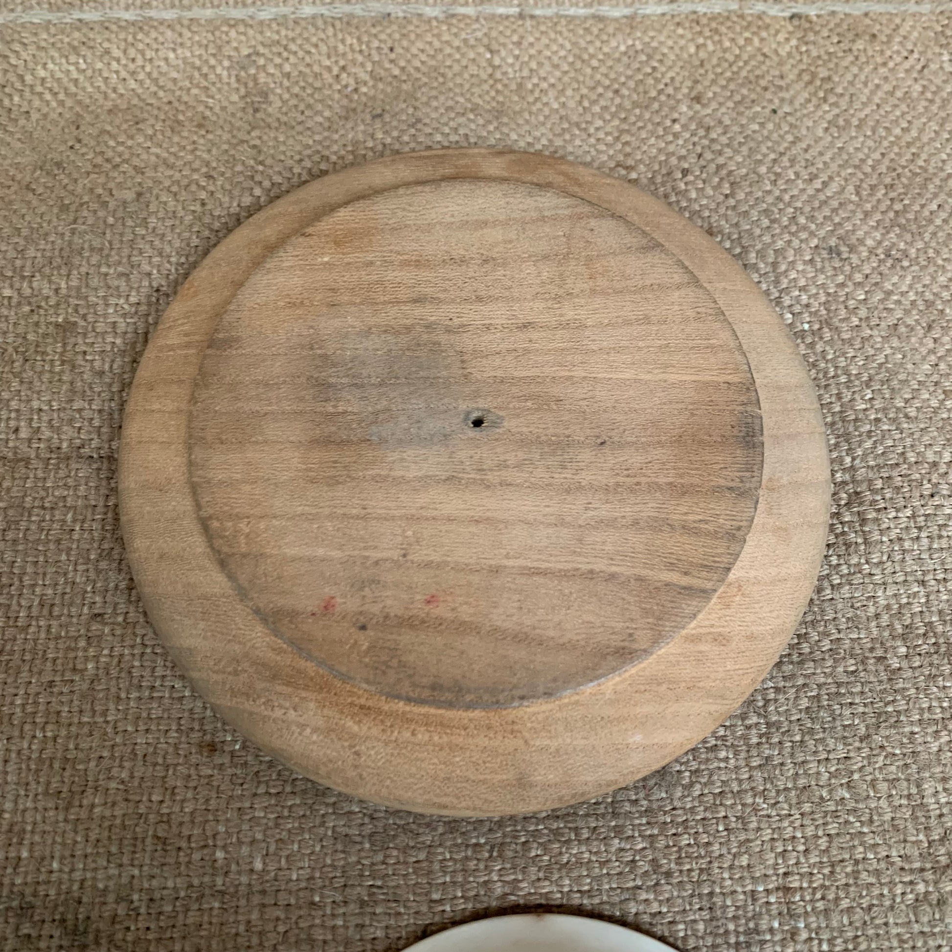 Vintage Carved Wooden Butter Dish - Ventnor - Willow Pattern - Isle Of White