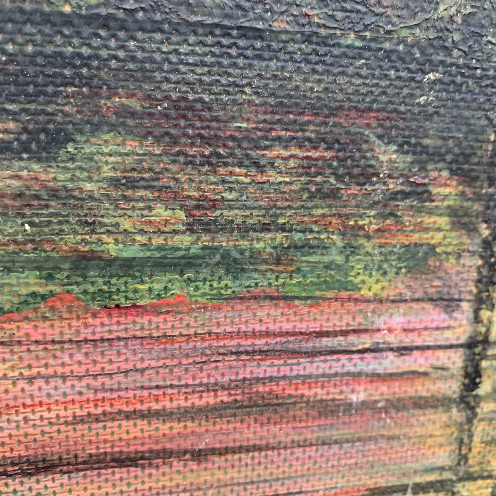 Castle on the lake - painting on board