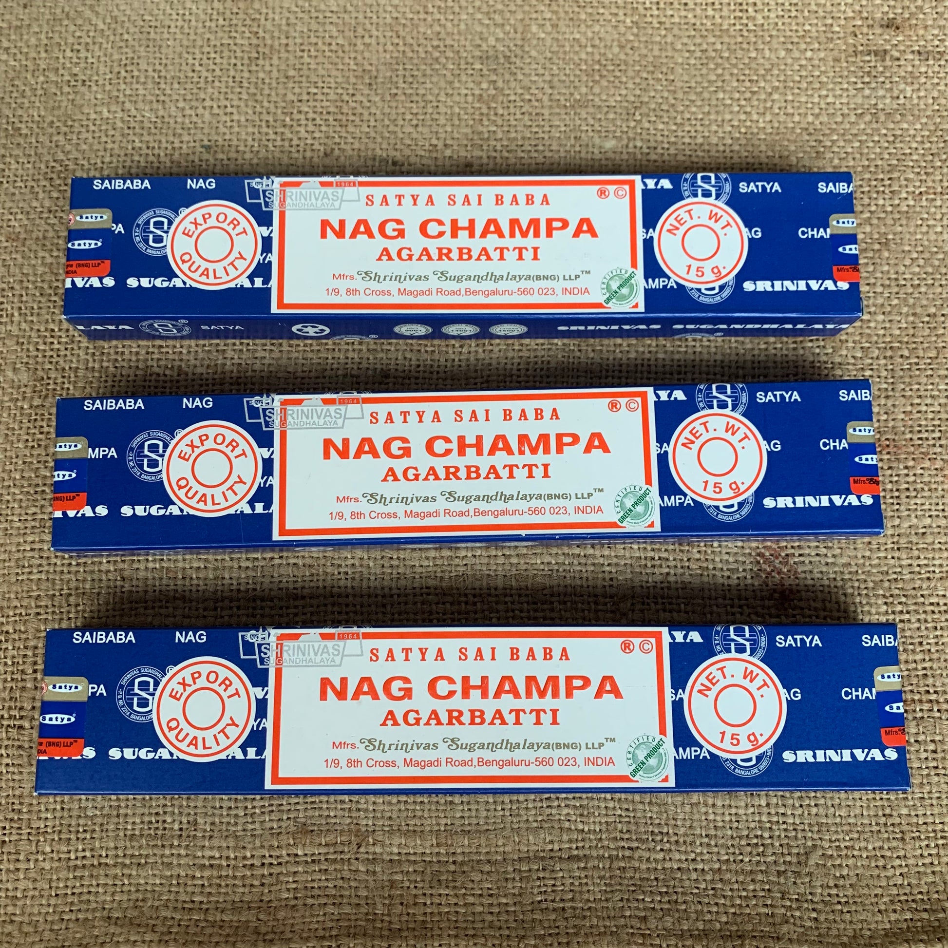Nag Champa Incense Sticks 15g Box x 3