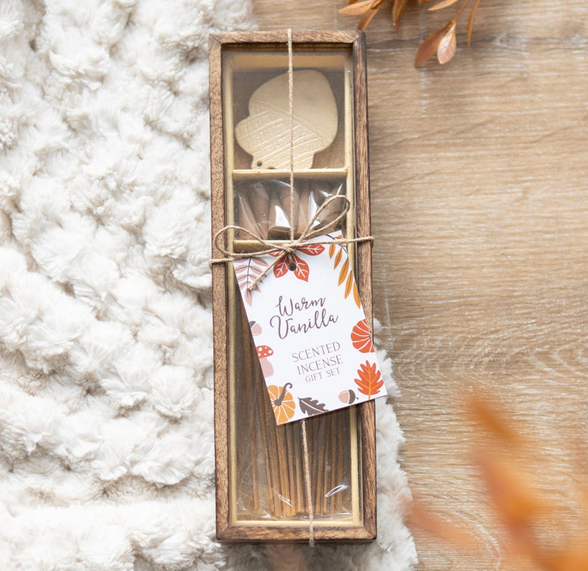 Autumn Acorn Warm Vanilla Incense Gift Set