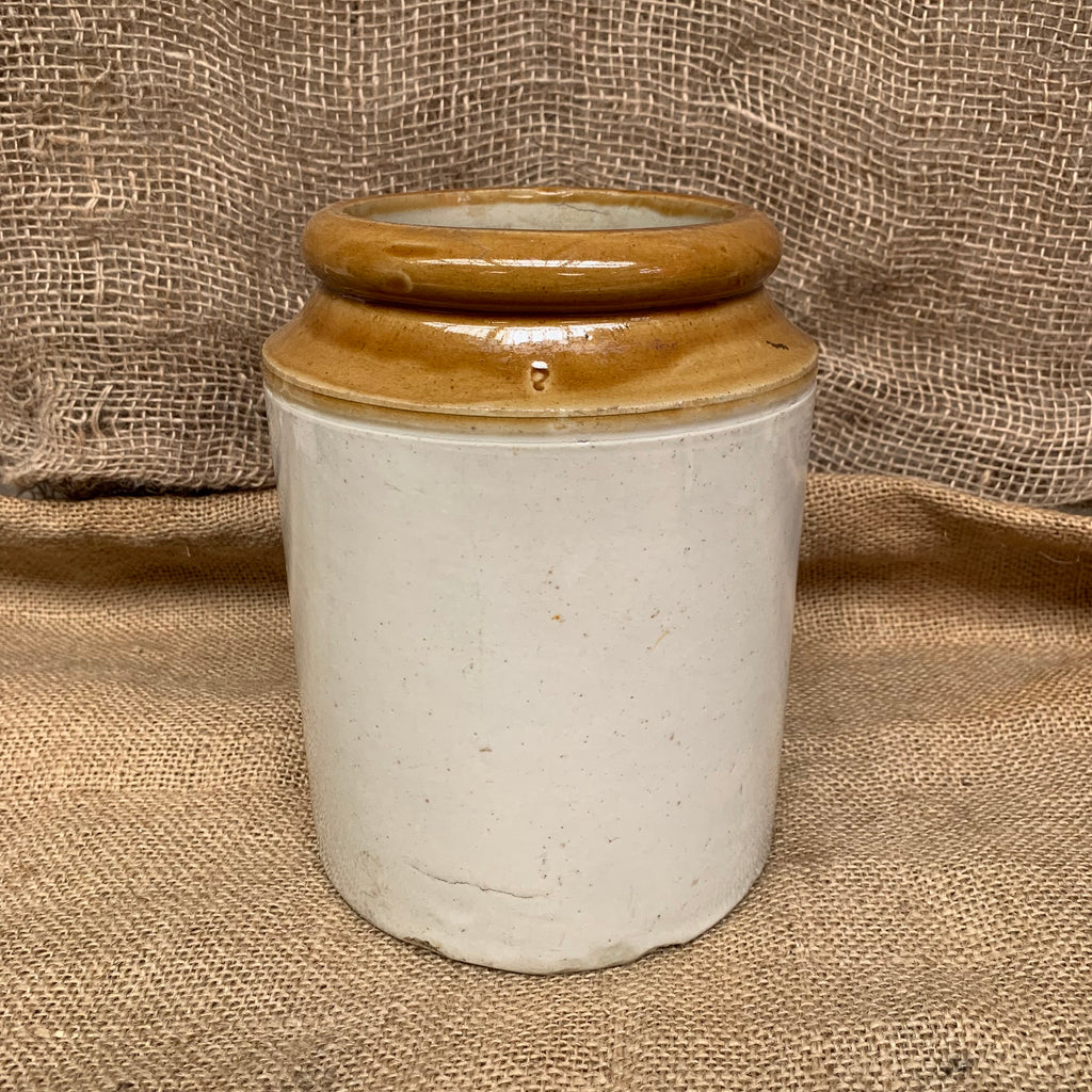 Vintage Stoneware Jar / Utensil Holder / Pickling Jar Farmhouse Kitchen - Large