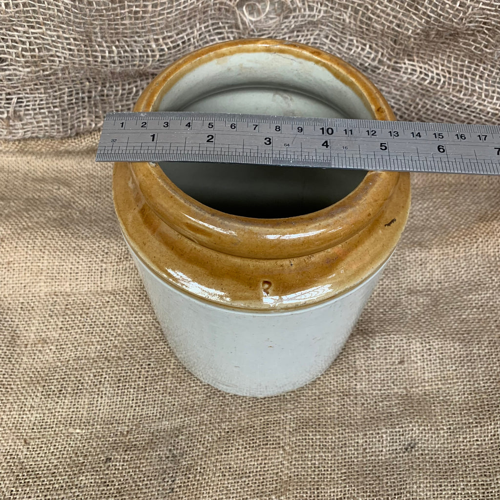 Vintage Stoneware Jar / Utensil Holder / Pickling Jar Farmhouse Kitchen - Large