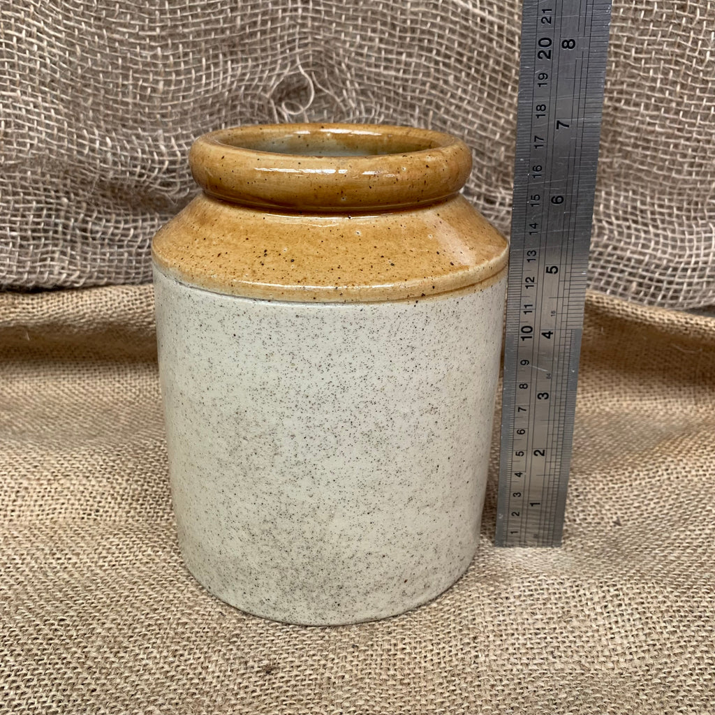Vintage Stoneware Jar / Utensil Holder / Pickling Jar Farmhouse Kitchen - Small