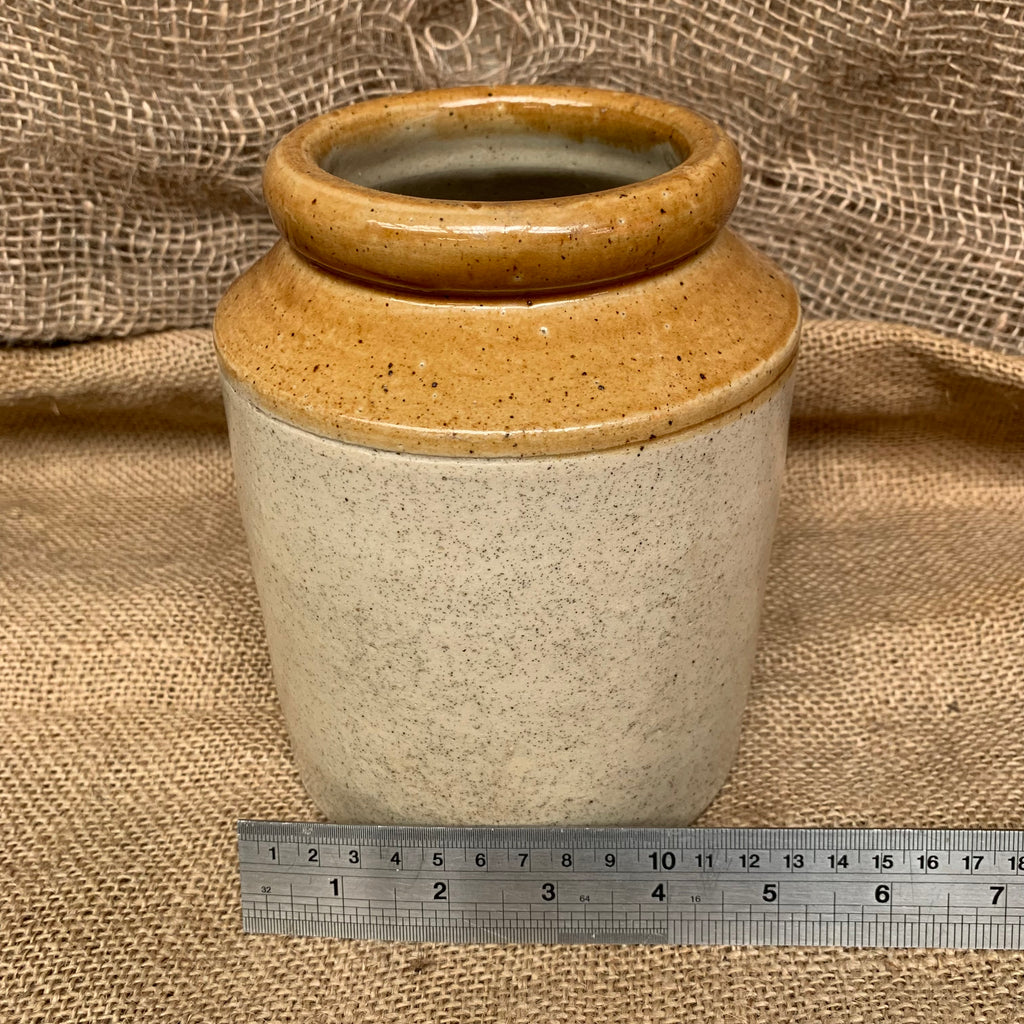 Vintage Stoneware Jar / Utensil Holder / Pickling Jar Farmhouse Kitchen - Small
