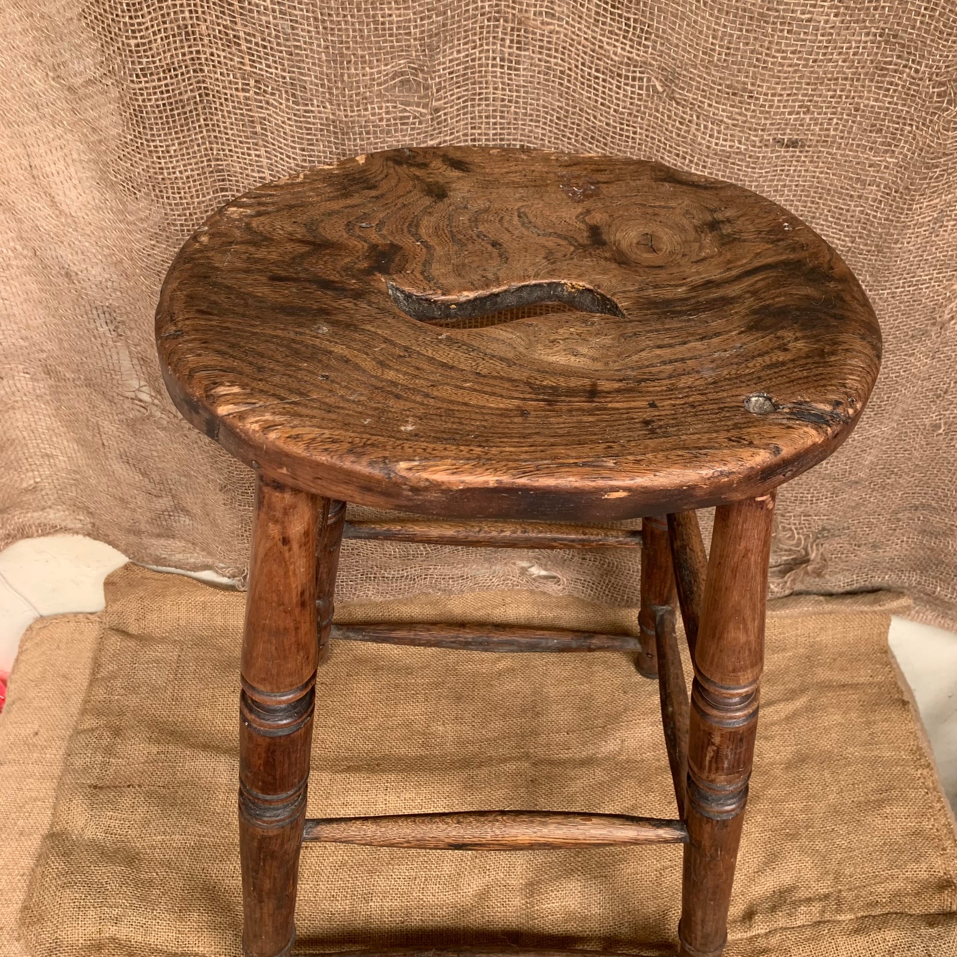 Antique Tall Wooden Stool