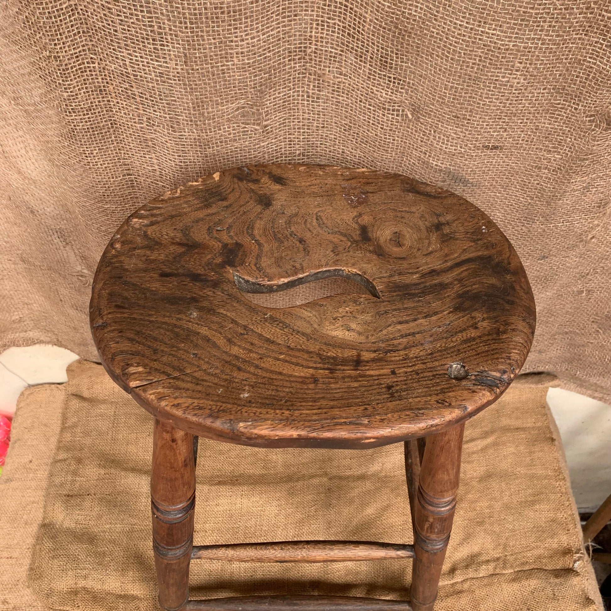 Antique Tall Wooden Stool