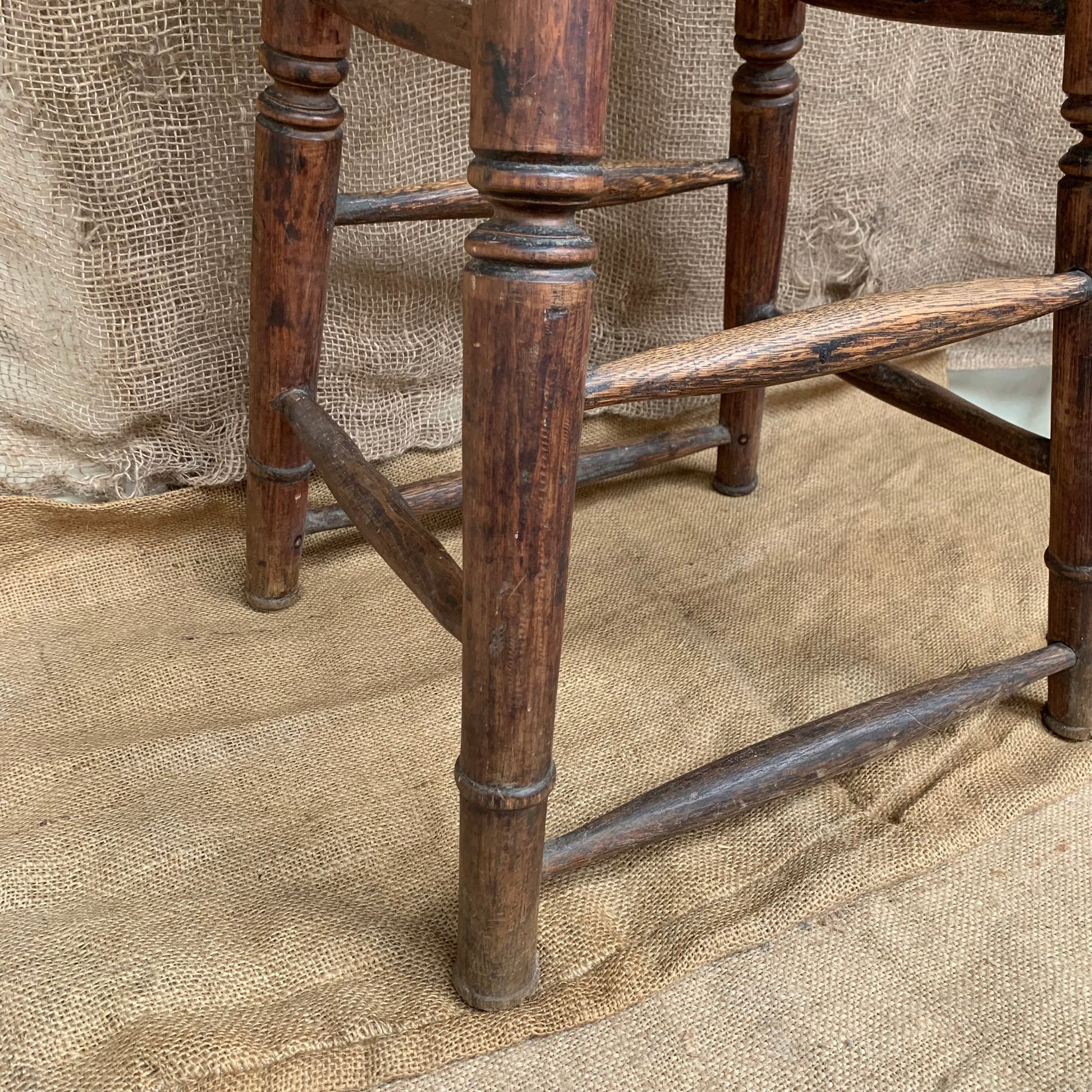 Antique Tall Wooden Stool