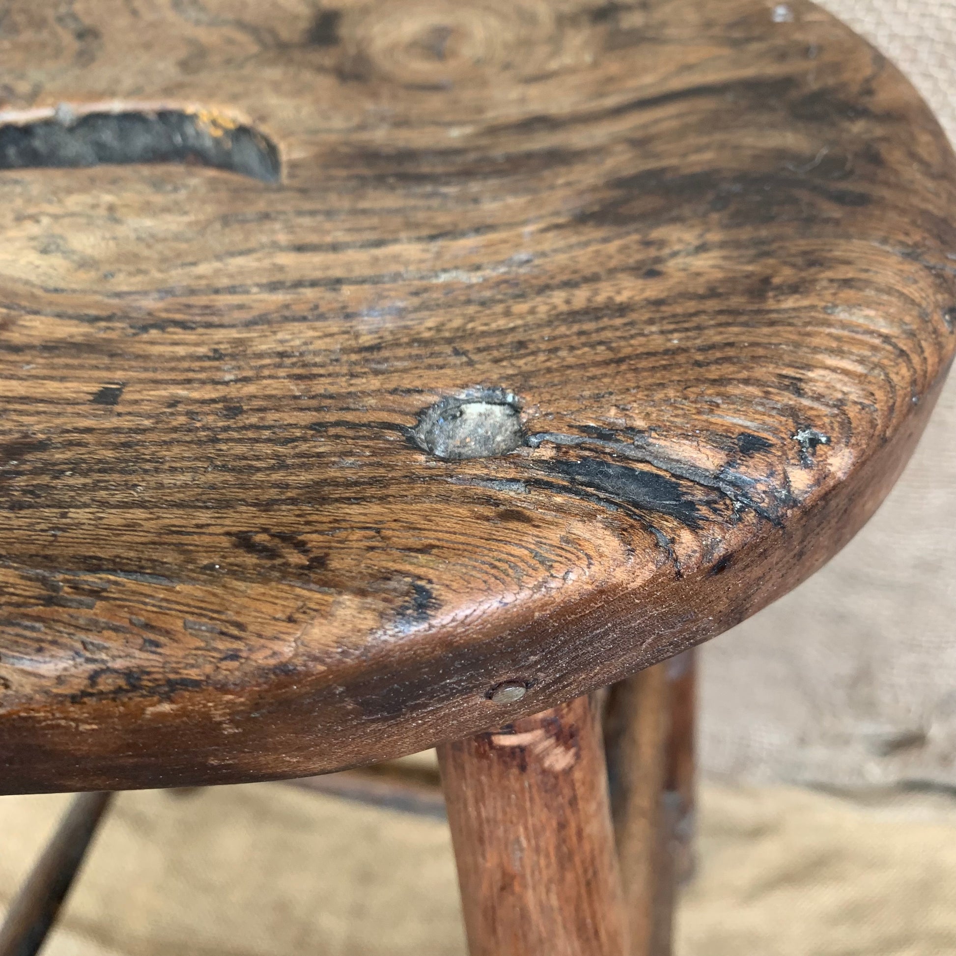 Antique Tall Wooden Stool