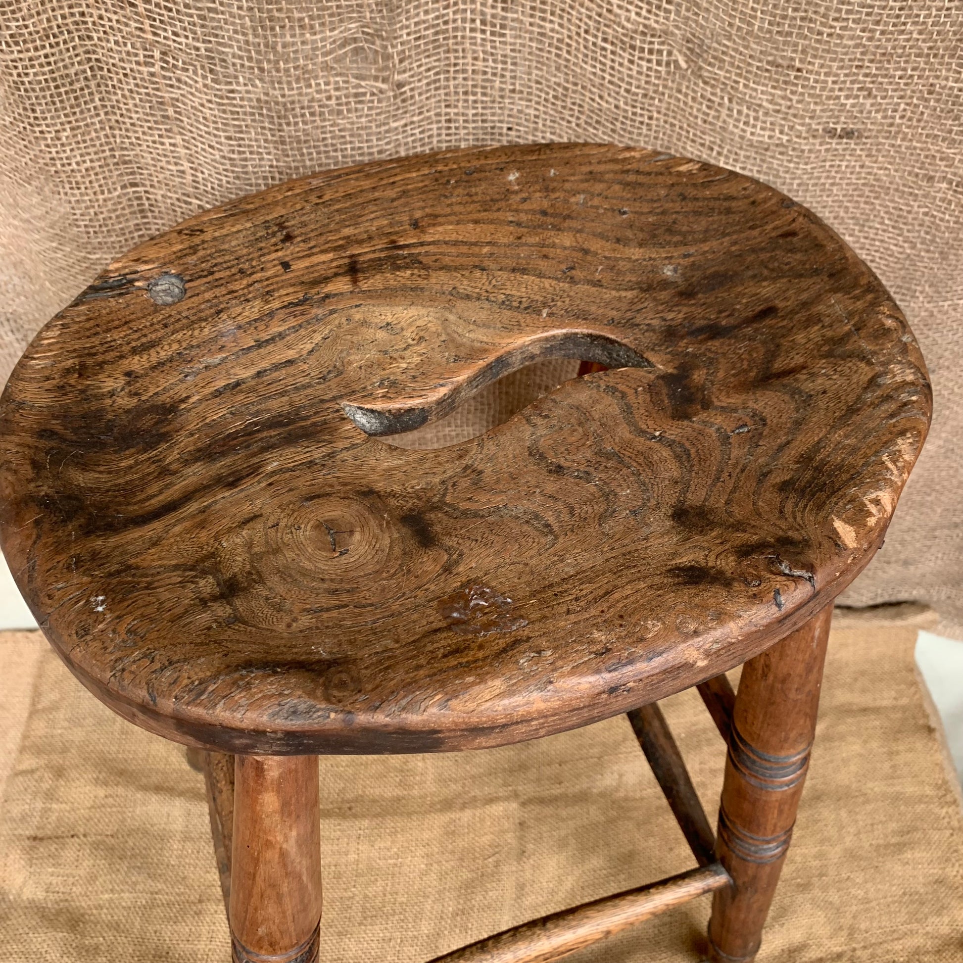 Antique Tall Wooden Stool