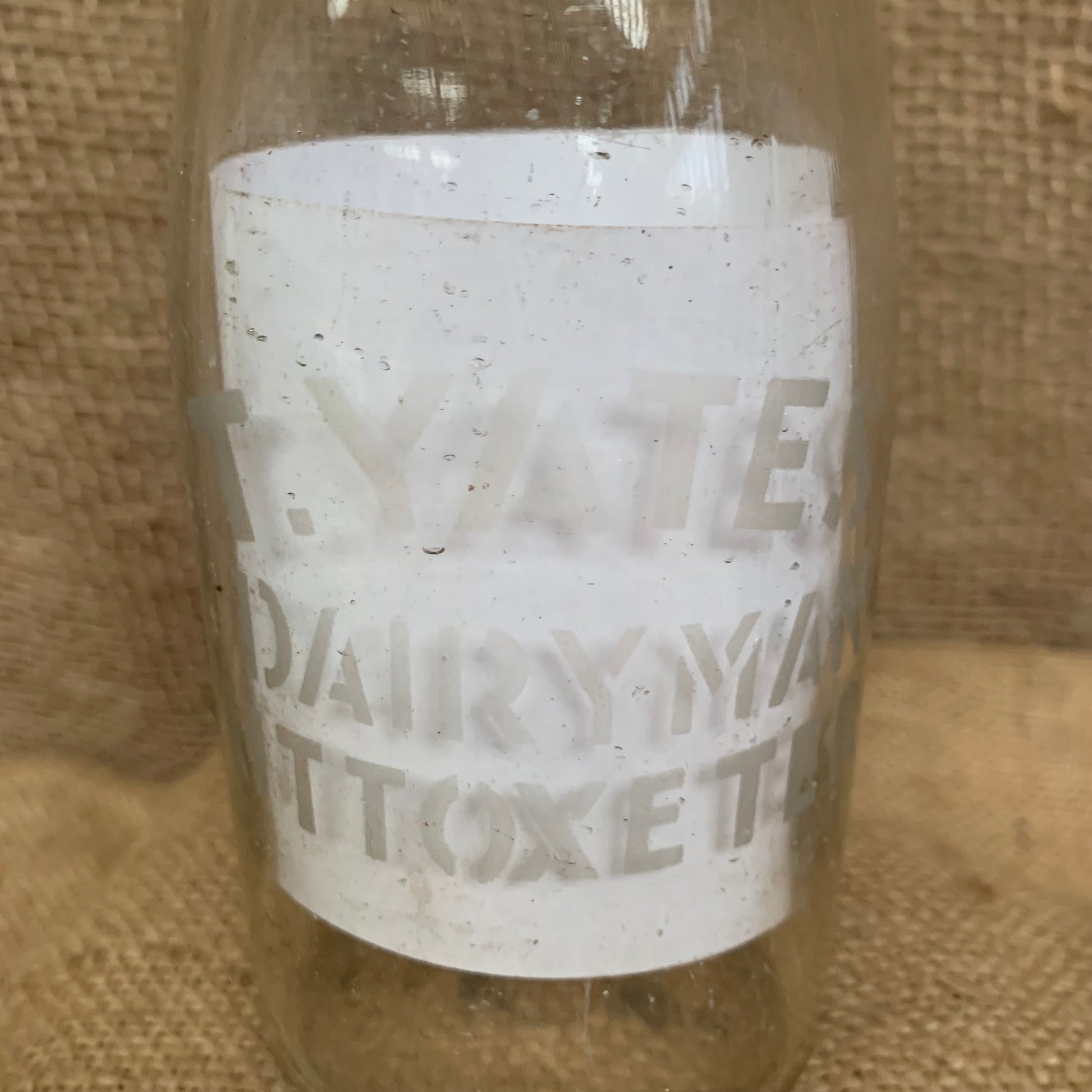 Vintage Milk Bottle T Yates Uttoxeter
