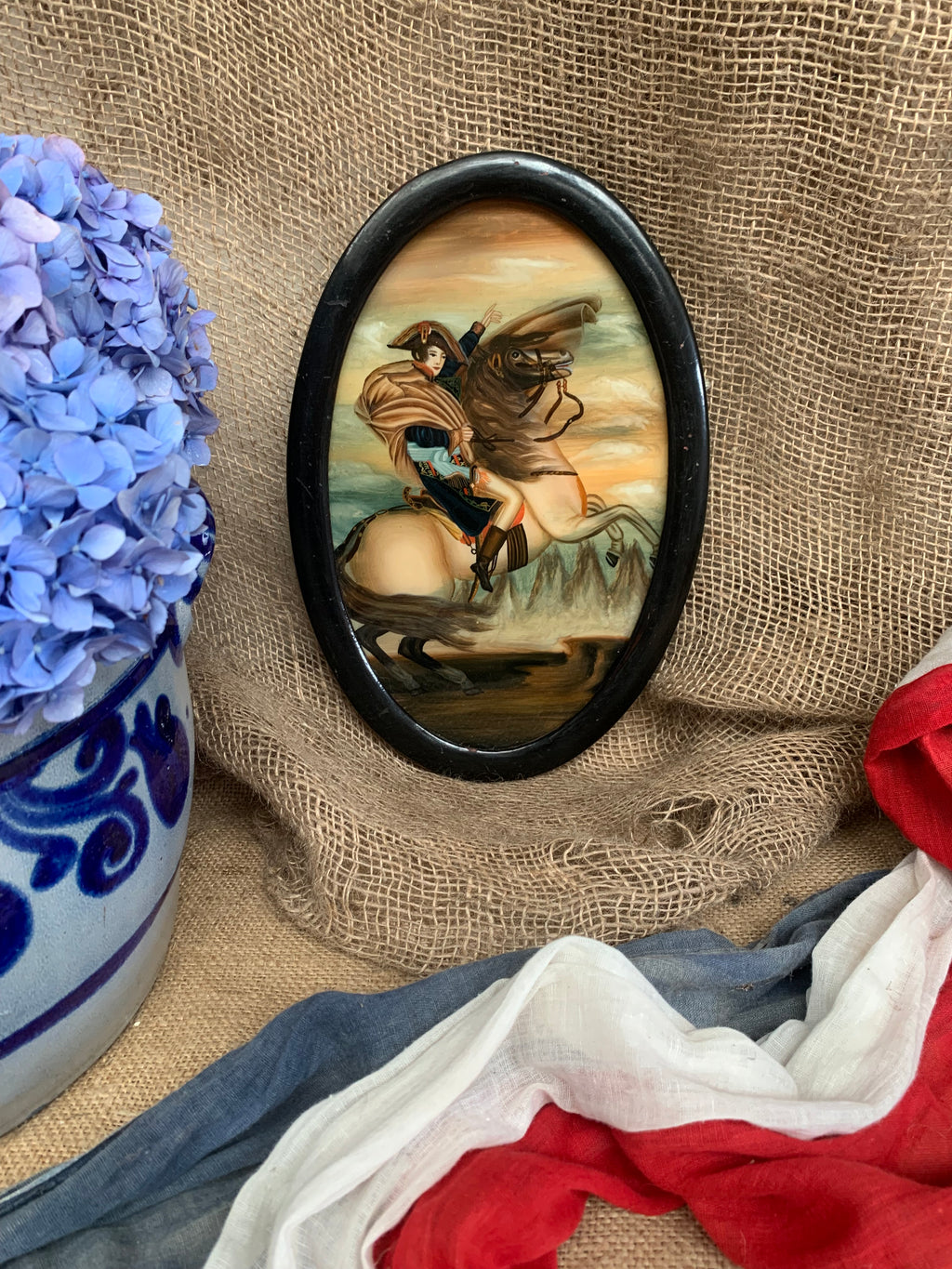 Napoleon reverse glass painting