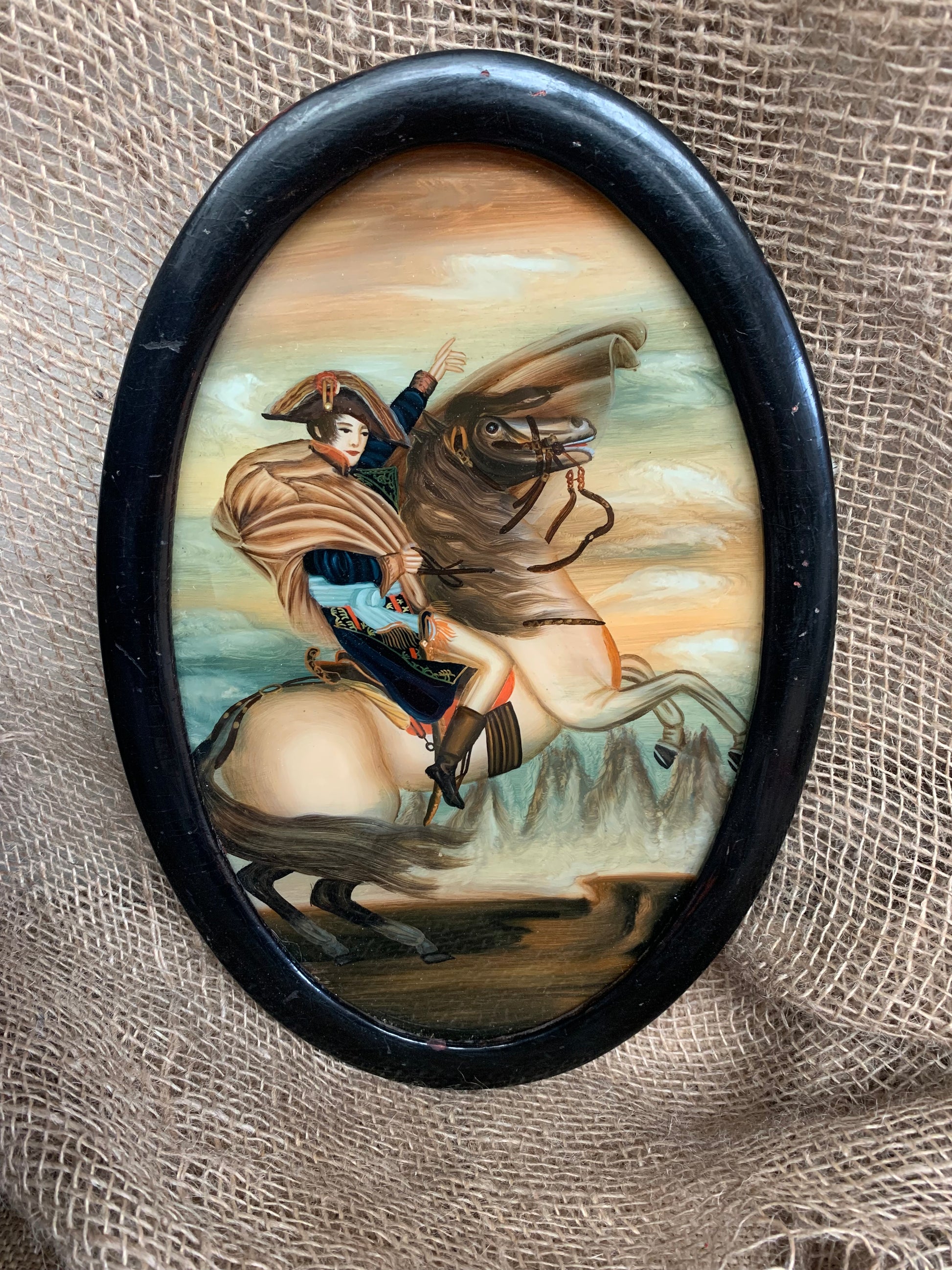 Napoleon reverse glass painting
