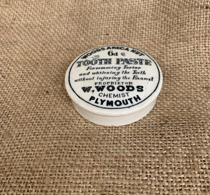 Antique Woods Areca Nut Toothpaste Pot Lid - Farmhouse - Cottage