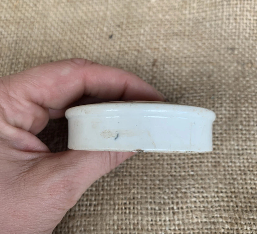 Antique Woods Areca Nut Toothpaste Pot Lid - Farmhouse - Cottage