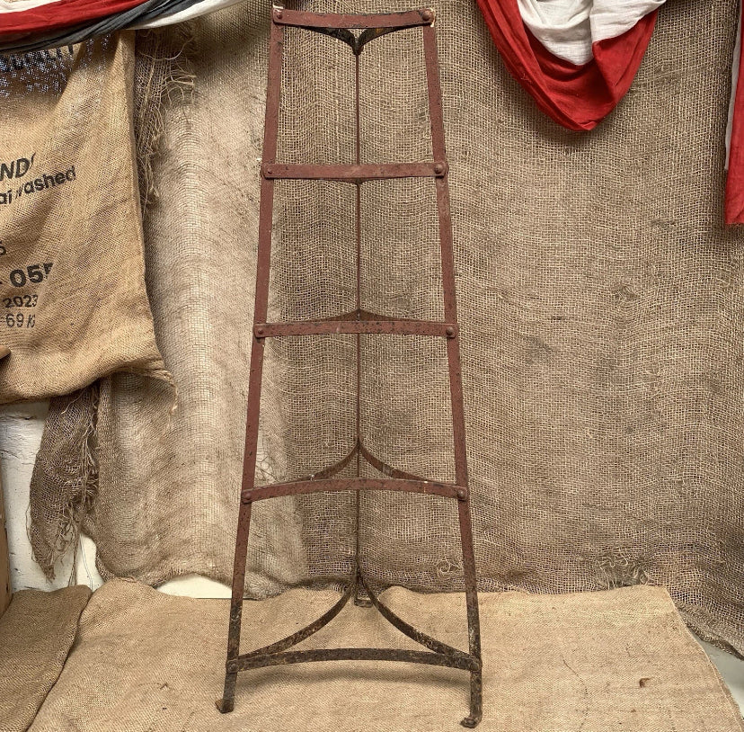 Antique Wrought Iron Painted 5 Tier Pan Stand - Kitchenalia - Rustic Kitchen