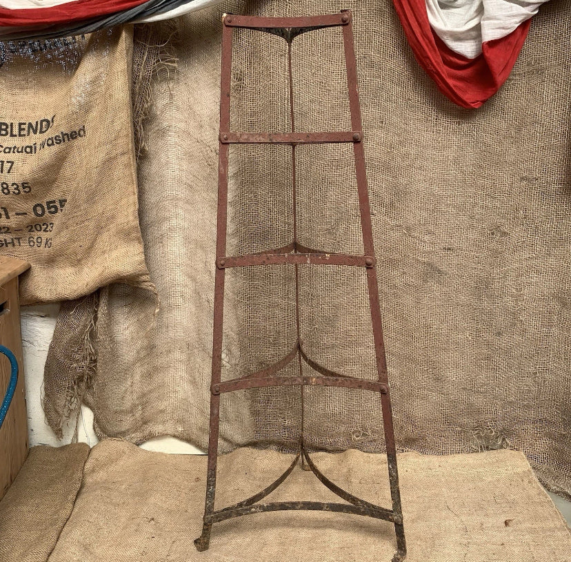 Antique Wrought Iron Painted 5 Tier Pan Stand - Kitchenalia - Rustic Kitchen