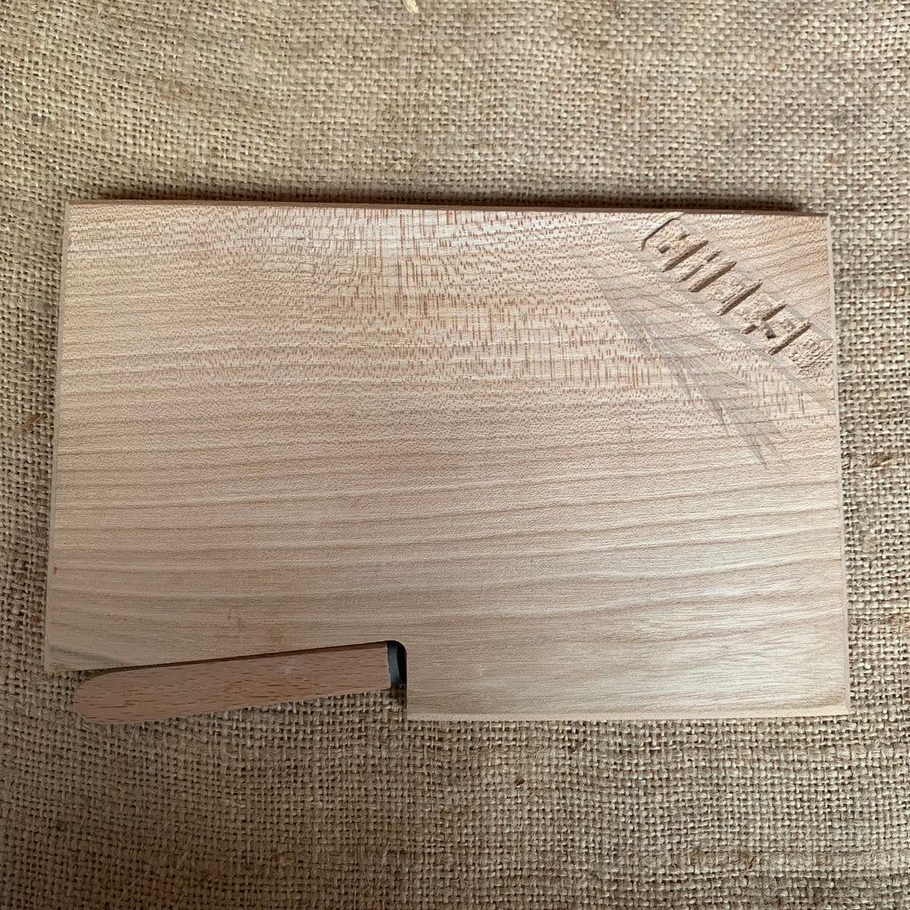 Carved Cheese Board with Knife