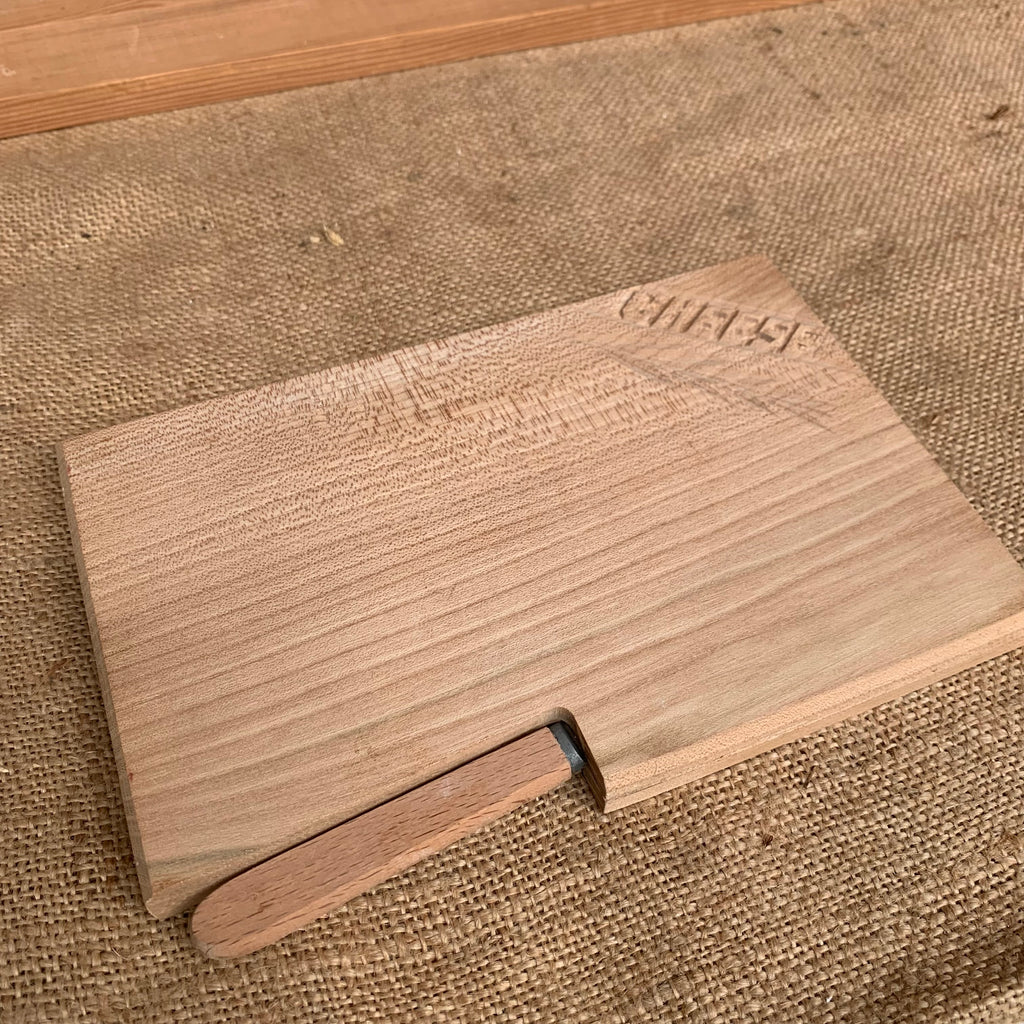 Carved Cheese Board with Knife