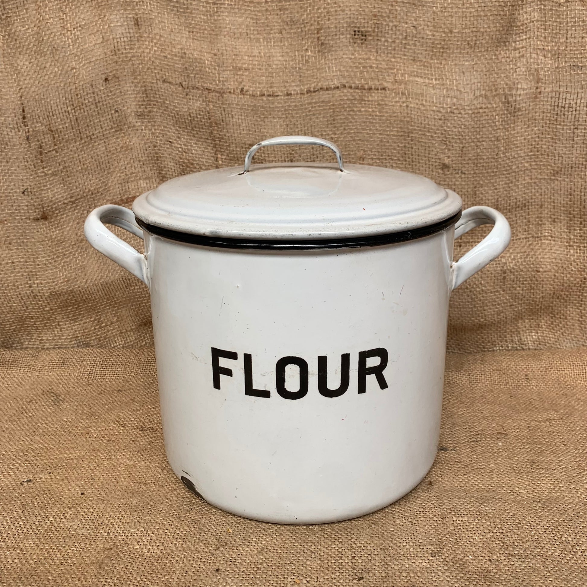 Vintage Enamel Flour Bin / Storage / Farmhouse / Cottage Kitchen
