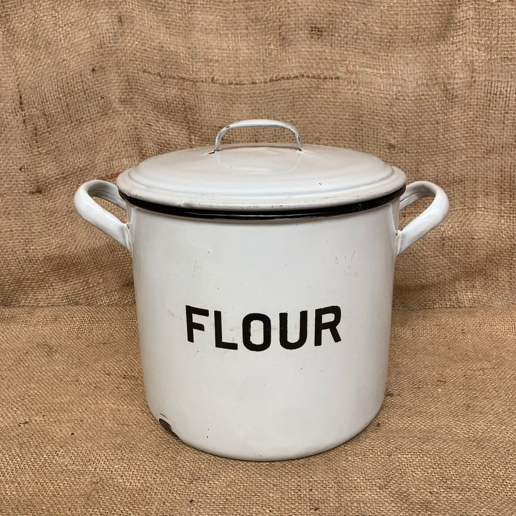 Vintage Enamel Flour Bin / Storage / Farmhouse / Cottage Kitchen