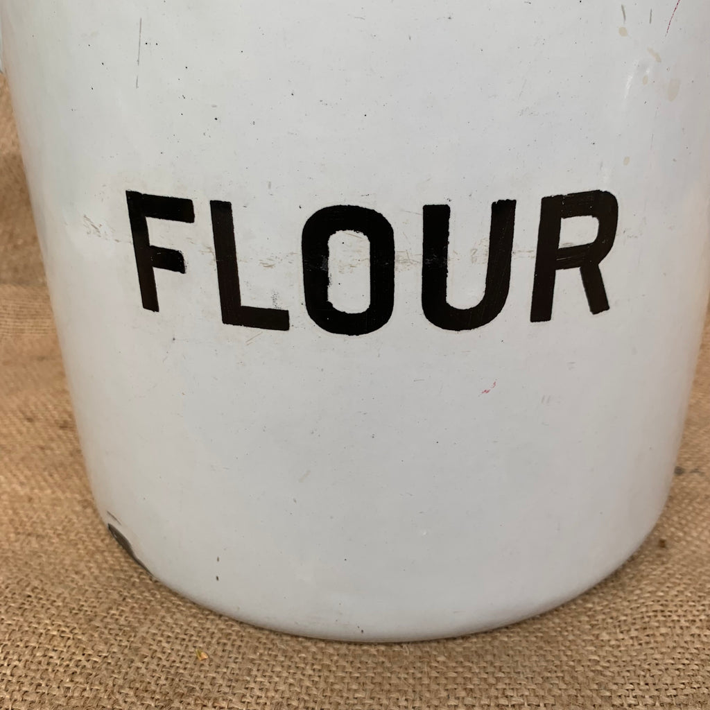 Vintage Enamel Flour Bin / Storage / Farmhouse / Cottage Kitchen