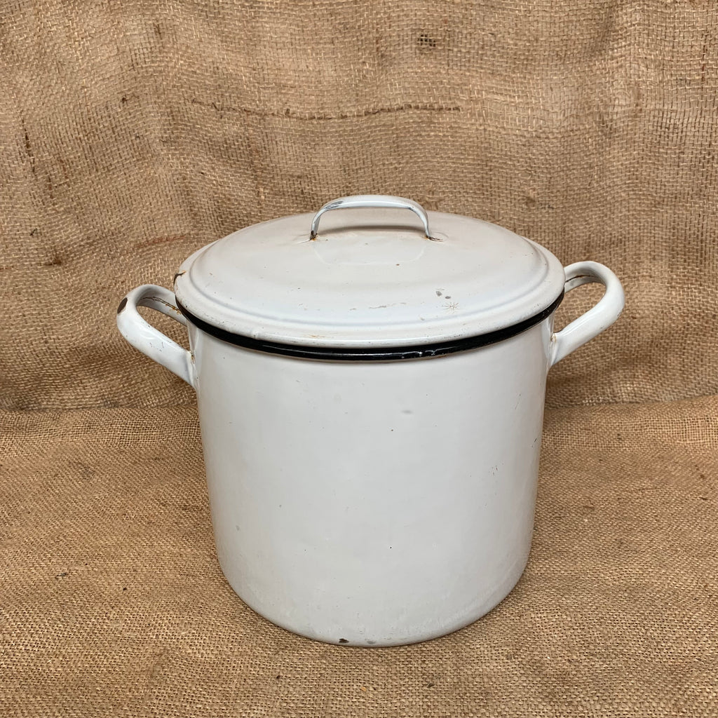 Vintage Enamel Flour Bin / Storage / Farmhouse / Cottage Kitchen