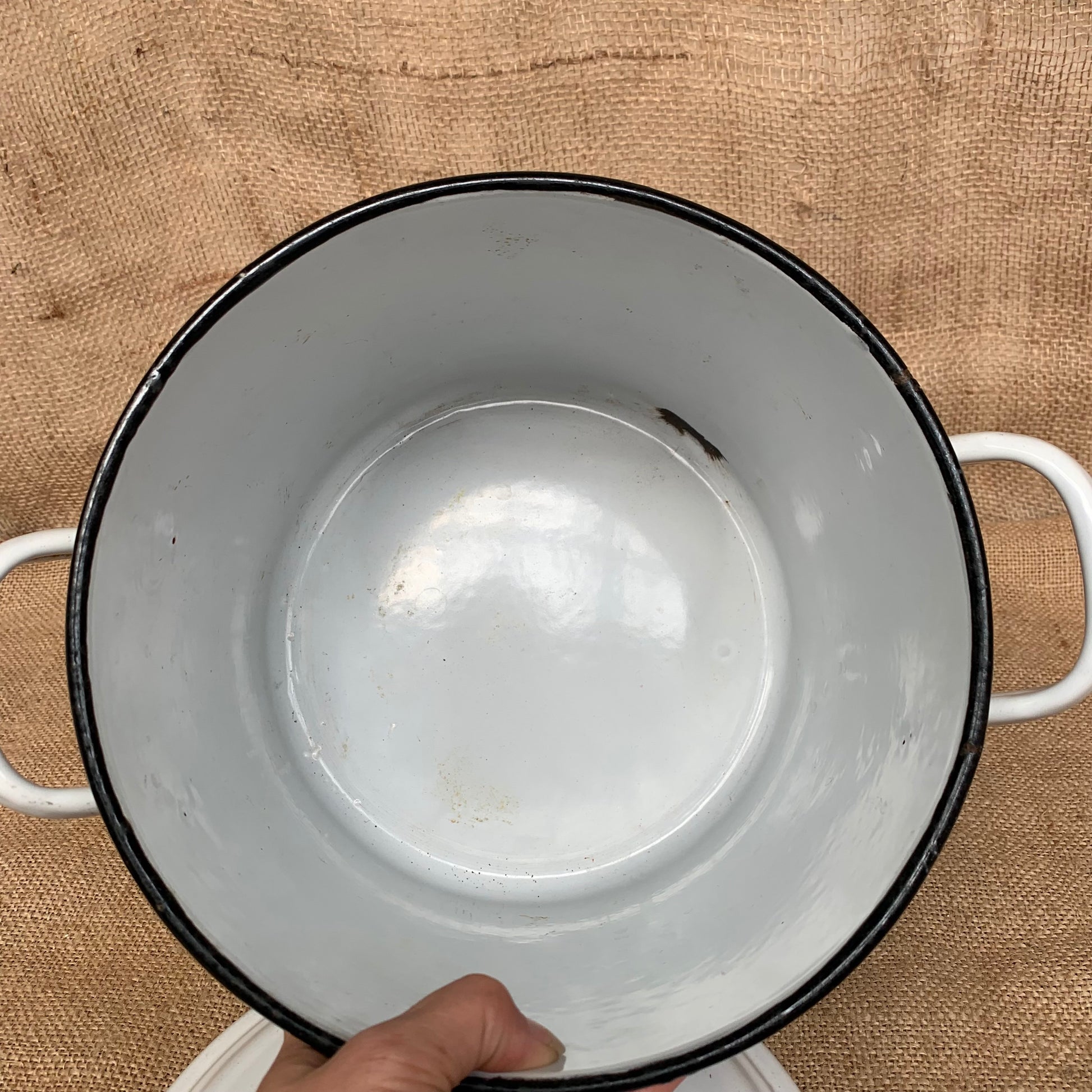 Vintage Enamel Flour Bin / Storage / Farmhouse / Cottage Kitchen