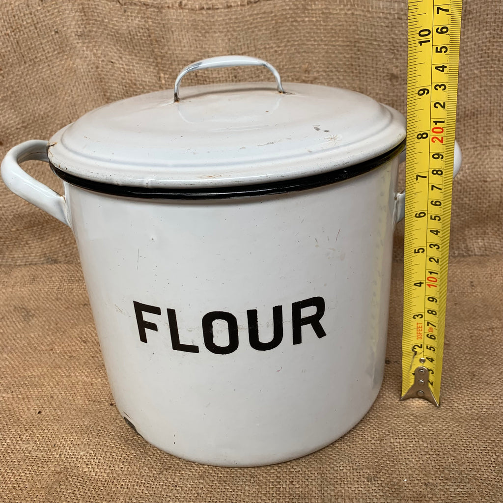 Vintage Enamel Flour Bin / Storage / Farmhouse / Cottage Kitchen