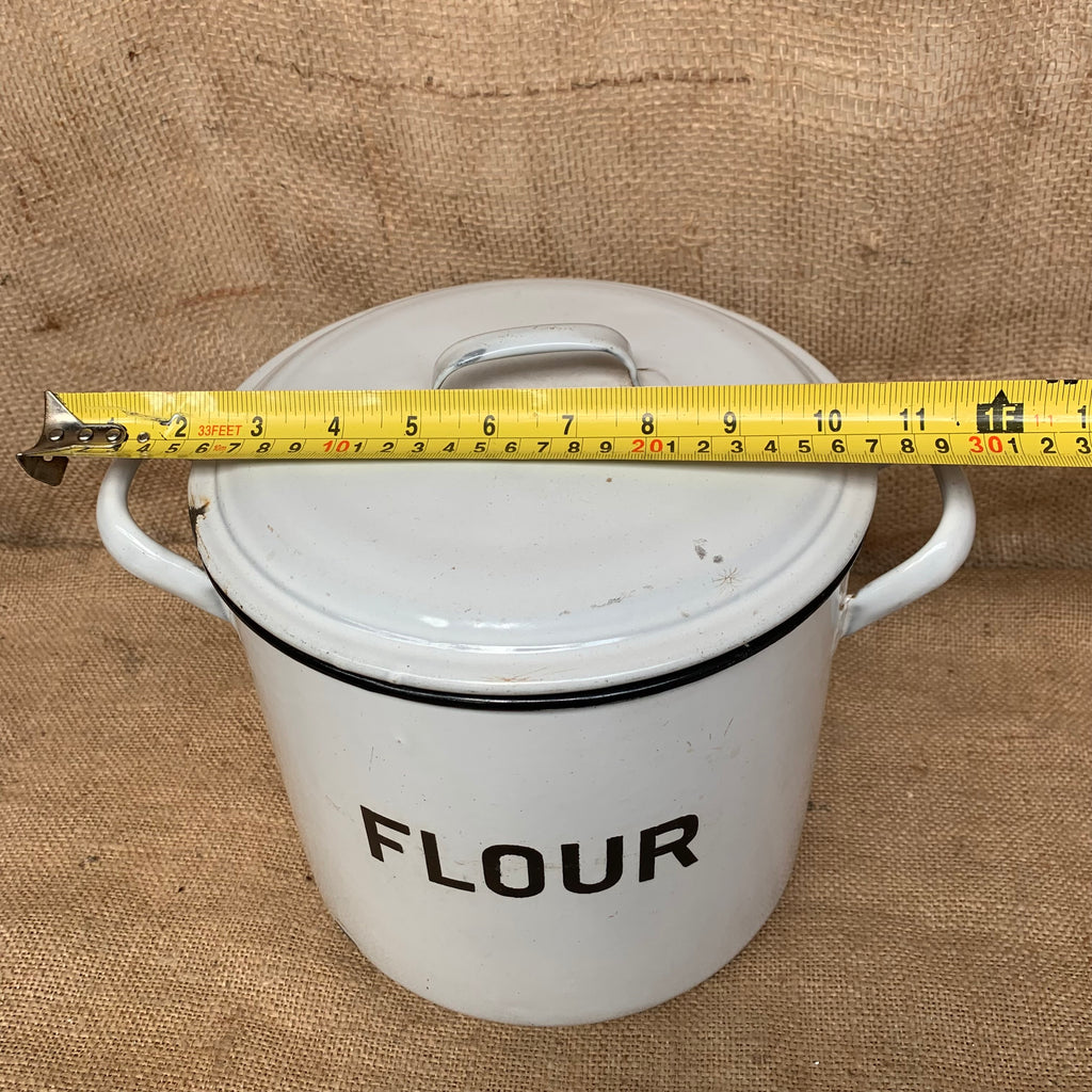 Vintage Enamel Flour Bin / Storage / Farmhouse / Cottage Kitchen