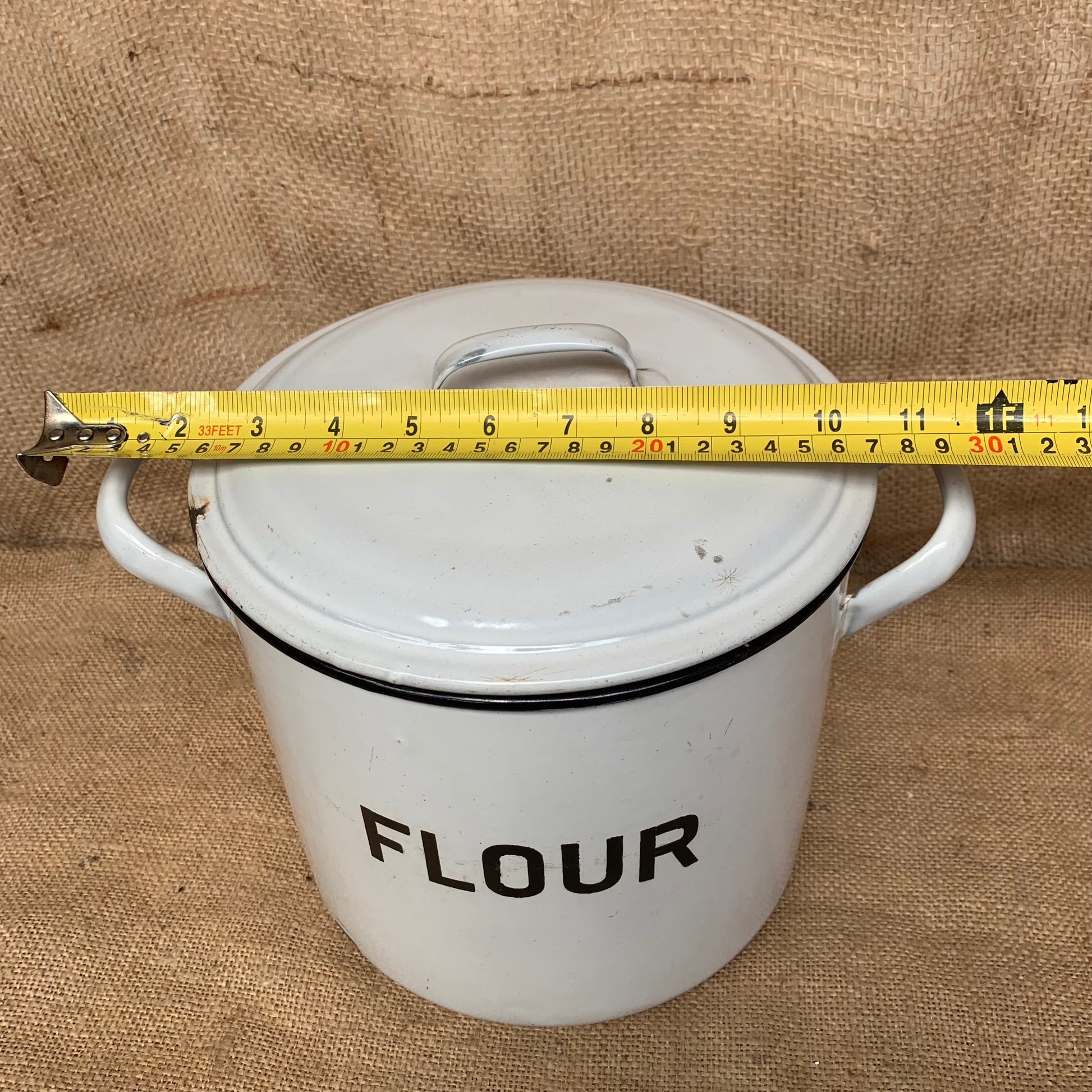 Vintage Enamel Flour Bin / Storage / Farmhouse / Cottage Kitchen