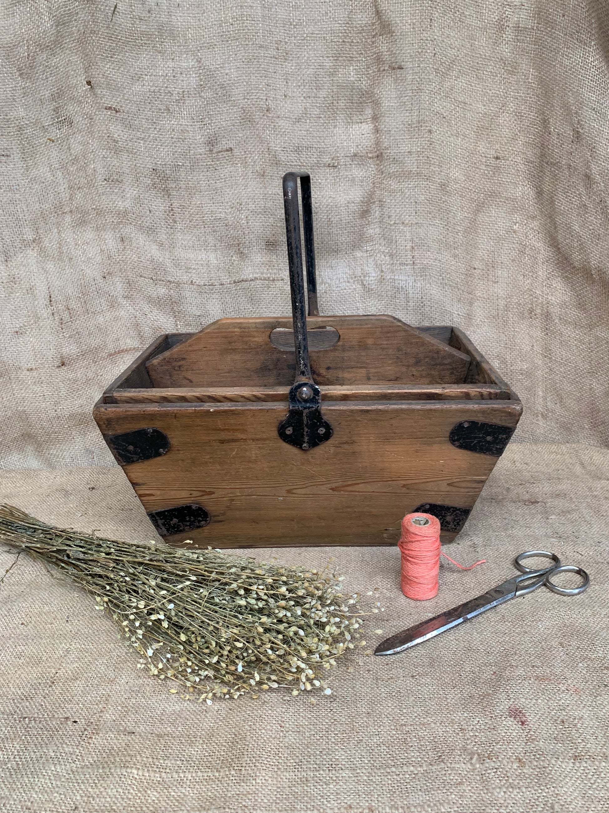 Victorian Pine Housemaid's Box, with a compartmented lift-out tray