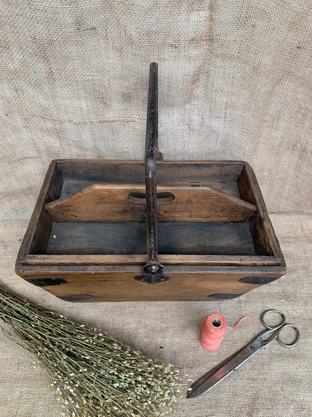 Victorian Pine Housemaid's Box, with a compartmented lift-out tray