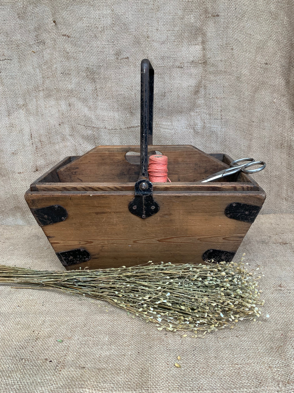 Victorian Pine Housemaid's Box, with a compartmented lift-out tray